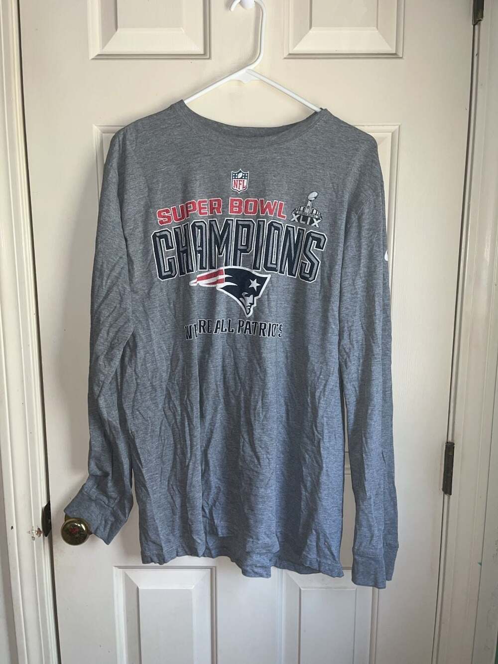 Nike New England Patriots Super Bowl XLIX Champions Long Sleeve T-Shirt Size XL